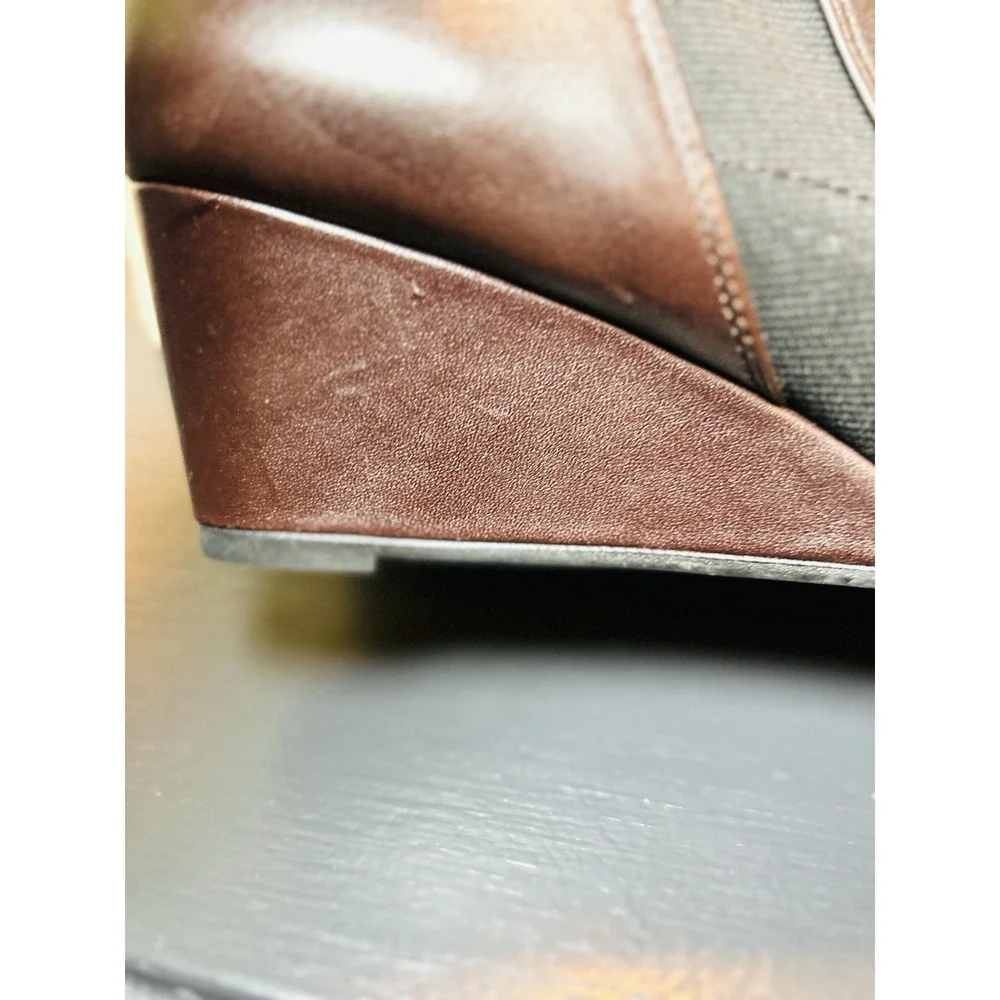 Vionic Booties‎ Stanton Womens 6 Wedge Brown Leather Comfort Shoes